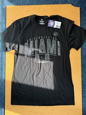 Fanatics Black University of Miami Graphic Tee Men’s Size Medium